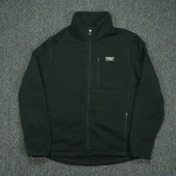 L.L. Bean Other - LL Bean Jacket Men Large Green Sweater Fleece Slightly Fitted Full Zip Pockets